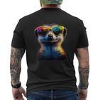 Meerkat With Sunglasses Colourful Popart Cute Meerkat T-Shirt mit Rückendruck