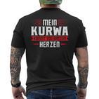 Mein Kurwa Kommton Ganzem Herz Polen Kurwa T-Shirt mit Rückendruck