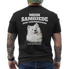 Mein Samojede Hört Superb Es Ist Ihm Nur Egal Gassi T-Shirt mit Rückendruck