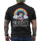 Mir Reichts Ich Geh Schaukeln Unicorn Partner Look T-Shirt mit Rückendruck