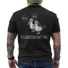 Moin Fish Buns Seagull North German Platgerman T-Shirt mit Rückendruck