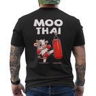 Moo Thai Muay Thai Cow Thai Boxing For Children Muay Thai T-Shirt mit Rückendruck