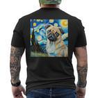 Mops Unter Dem Sternenhimmel T-Shirt mit Rückendruck