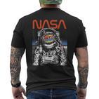 Nasaintage Astronaut Moon Walk Reflection Graphic T-Shirt mit Rückendruck