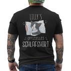 Official Cat Sleep Personalised Name Lilly T-Shirt mit Rückendruck