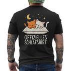 Official Sleep Cat Cat T-Shirt mit Rückendruck