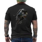 Panther Wildlife Zeichnung Motiv Tierliebhaber Panther Liebhaber T-Shirt mit Rückendruck