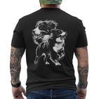 Playful Bernese Mountain Dog In Cool Drawing Style T-Shirt mit Rückendruck