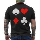 Playing Cards Skat Card Game Poker Costume Carnival Fancy Dress T-Shirt mit Rückendruck