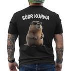 Polish Beaver Saying Bober Kurwa Yes Pierdole Bobr T-Shirt mit Rückendruck