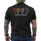 Retro 28 Year Old 1993 Limited Edition 28Th Birthday T-Shirt mit Rückendruck