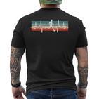 Retro Running Marathon Jogging Heartbeat Ecg Runner Motif T-Shirt mit Rückendruck