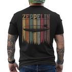 Retro Zeppelin 70Er Jahre Dirigible Blimp Luftschiff Zepelin Zepplin T-Shirt mit Rückendruck