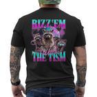 Rizz Em With The Tism Retrointage Raccoon Meme T-Shirt mit Rückendruck