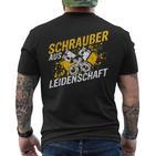 Screwdriver From Passion Mechanic Screwdriver T-Shirt mit Rückendruck