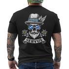 Servus Bayern Skull Bavarian Bua Costume Servus T-Shirt mit Rückendruck