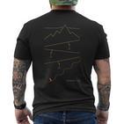 Ski One Line Line Skiing Modern Mountain Ski Top T-Shirt mit Rückendruck