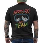 Skifahren Winter Sport Ski Party Lustiges Team Apres Ski T-Shirt mit Rückendruck