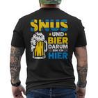 Snus Darum Bin Ich Hier Swedish Chewing Tobacco T-Shirt mit Rückendruck