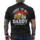 Soon To Be Daddy 2025 Retro Pregnancy Announcement Dad T-Shirt mit Rückendruck