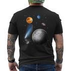 Space Motif Universe Stars Solar System Planets Sun T-Shirt mit Rückendruck