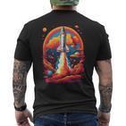 Space Travel With Space Shuttle Rocket Astronaut Dream T-Shirt mit Rückendruck