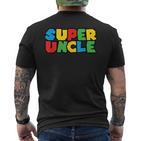 Superhero Uncle From Nephew Or Niece Super Uncle T-Shirt mit Rückendruck