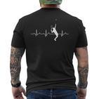 Tennis Player Tennis Racket Tennis Heartbeat T-Shirt mit Rückendruck