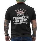 Trainer With Heart Fitness Dance Football Farewell T-Shirt mit Rückendruck