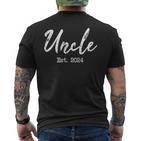 Uncle To Be 2024 Uncle Est 2024 For Uncle T-Shirt mit Rückendruck