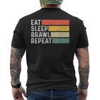 Video Gaming Game Retro Game Eat Sleep Brawl Repeat T-Shirt mit Rückendruck