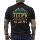 Vintage 1954 The Man Mythos The Legendary Since 1954 T-Shirt mit Rückendruck