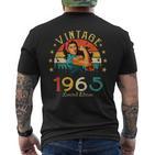 Vintage 1965 60 Geburtstag Frau Retro 60 Jahre Geschenk T-Shirt mit Rückendruck