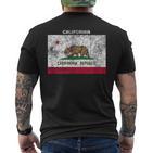 Vintage California Flag T-Shirt mit Rückendruck