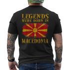 Vintage Macedonian Flag S T-Shirt mit Rückendruck