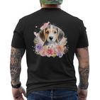 Watercolor Beagle T-Shirt mit Rückendruck