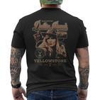 Yellowstone Iconic Beth Dutton Distressed Big Chest Poster T-Shirt mit Rückendruck