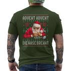 Advent Advent The Nose Burns X Xmas Christmas Santa T-Shirt mit Rückendruck