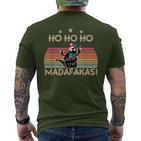 Catintage Pew Pew Madafakas Cat Ho Ho Ho Christmas T-Shirt mit Rückendruck