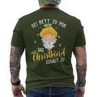 Christkind Schaut Zu Christmas Night Holiday Evening T-Shirt mit Rückendruck