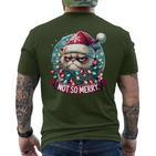 Christmas Cat Not So Merry Cat T-Shirt mit Rückendruck