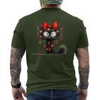 Christmas Grumpy Cat Cheeky T-Shirt mit Rückendruck