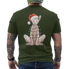 Christmas Hat Sphynx Cat Santa Hat Merry Christmas Xmas T-Shirt mit Rückendruck