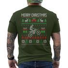 Christmas Jumper Motocross Dirt Bike Racing Christmas Sports Ugly T-Shirt mit Rückendruck