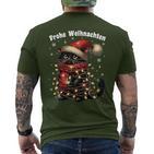 Christmas Outfit Cat With Christmas Lights Christmas T-Shirt mit Rückendruck