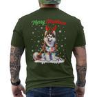 Christmas Outfit Christmas Jumper Husky Dog Christmas T-Shirt mit Rückendruck