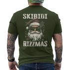 Cool Santa Claus With Sunglasses Skibidi Rizzmas T-Shirt mit Rückendruck