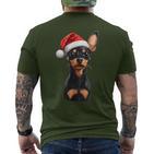 Cute Miniature Pinscher Dog Christmas Merry Xmas Graphic T-Shirt mit Rückendruck