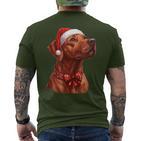 Cute Rhodesian Ridgeback Dog Christmas Merry X-Mas Graphic T-Shirt mit Rückendruck