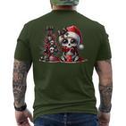 Cute Skeleton Skull Christmas Gothic Christmas Tree T-Shirt mit Rückendruck